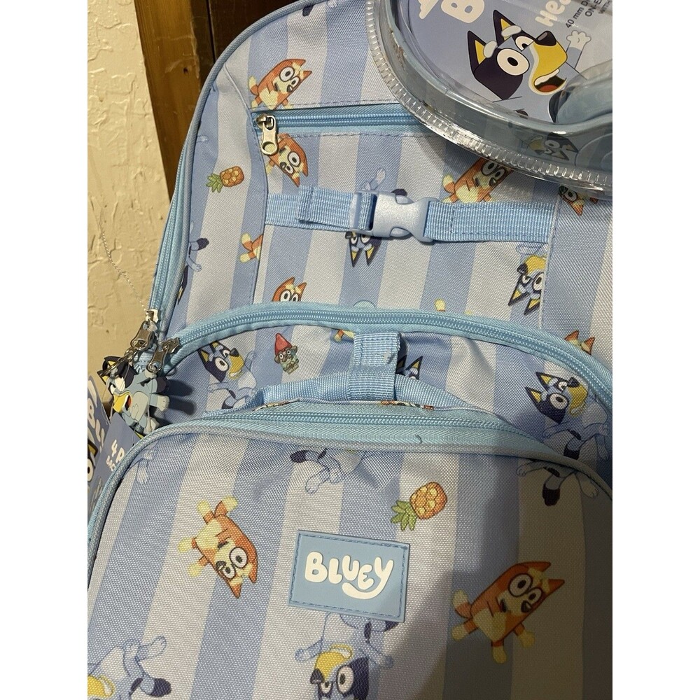 Bluey Unisex 17" Backpack Lunch Box & Headphones 4pc Set Sister Dance New NWT - Picture 4 of 7